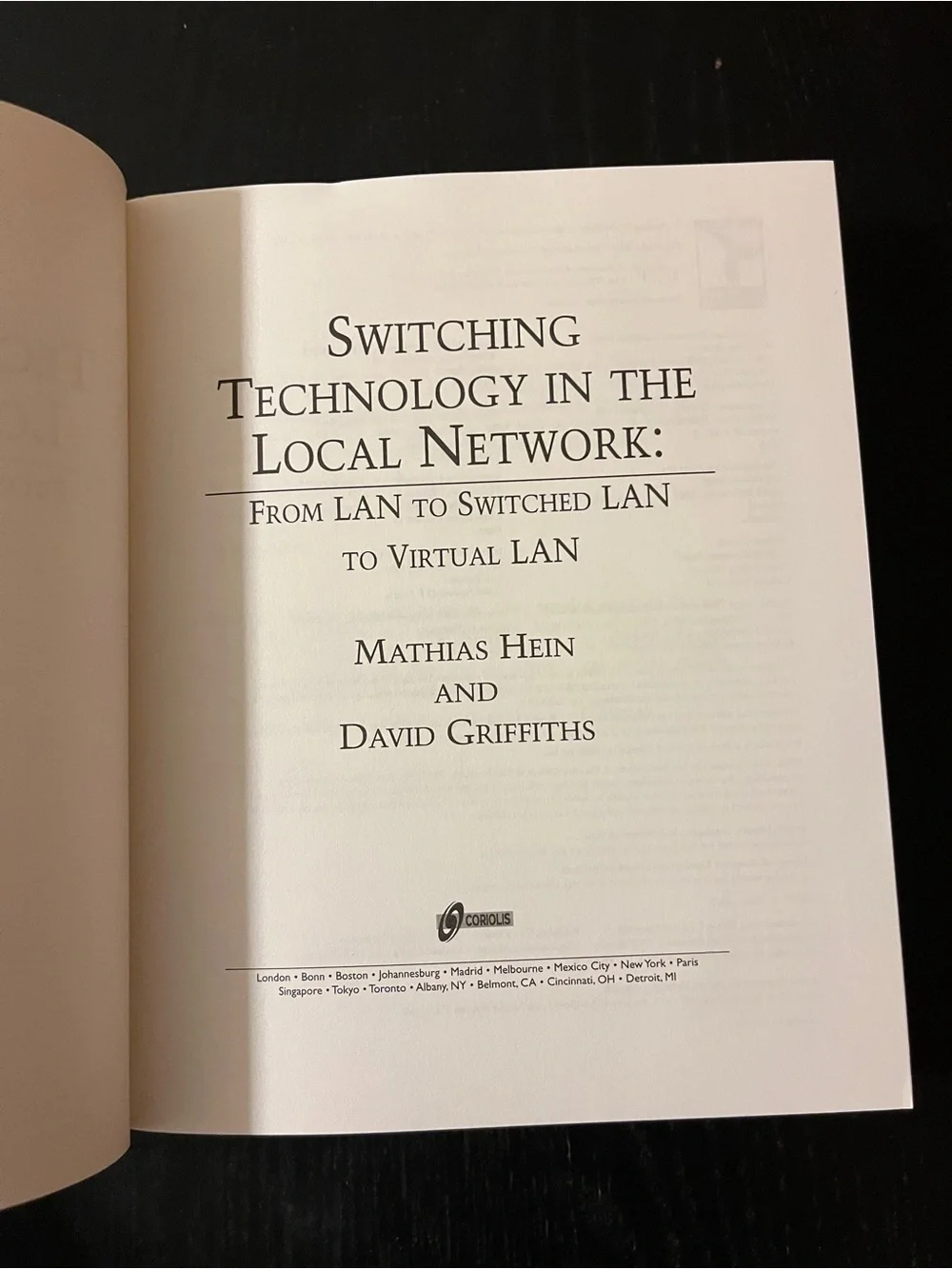 Coriolis Switching Technology in the Local Network Book ISBN 1-85032-166-3